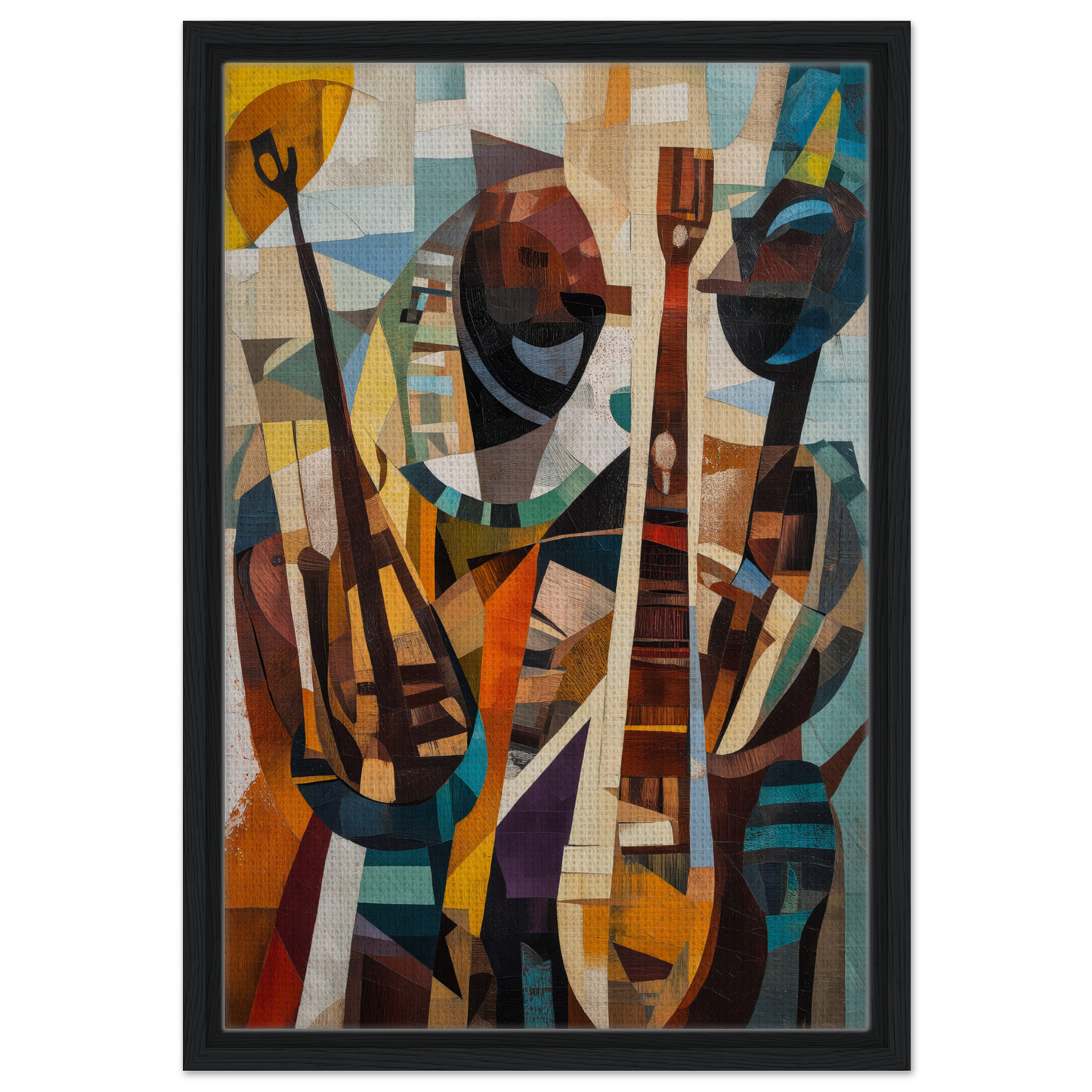 Abstract cubist painting in Cubist Melodies Ignite, ideal for fashion oracle™ room decor