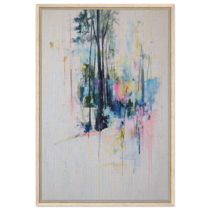 Abstract painting of trees with colorful brushstrokes for Dancing Quiet Spring room decor