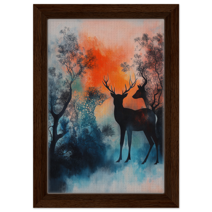 Silhouette of a deer with antlers in a misty forest for Deer Luminance Waltz