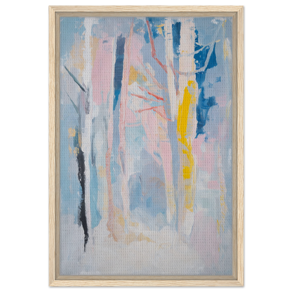 Abstract painting featuring pastel vertical streaks, ideal for Delirious Canopy Solitude room decor