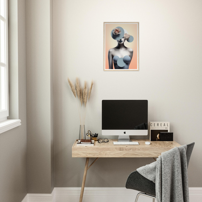 A desk with a computer and a chair