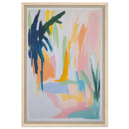 Abstract painting with colorful brushstrokes in Dream Dances Midnight exclusive framed canvas