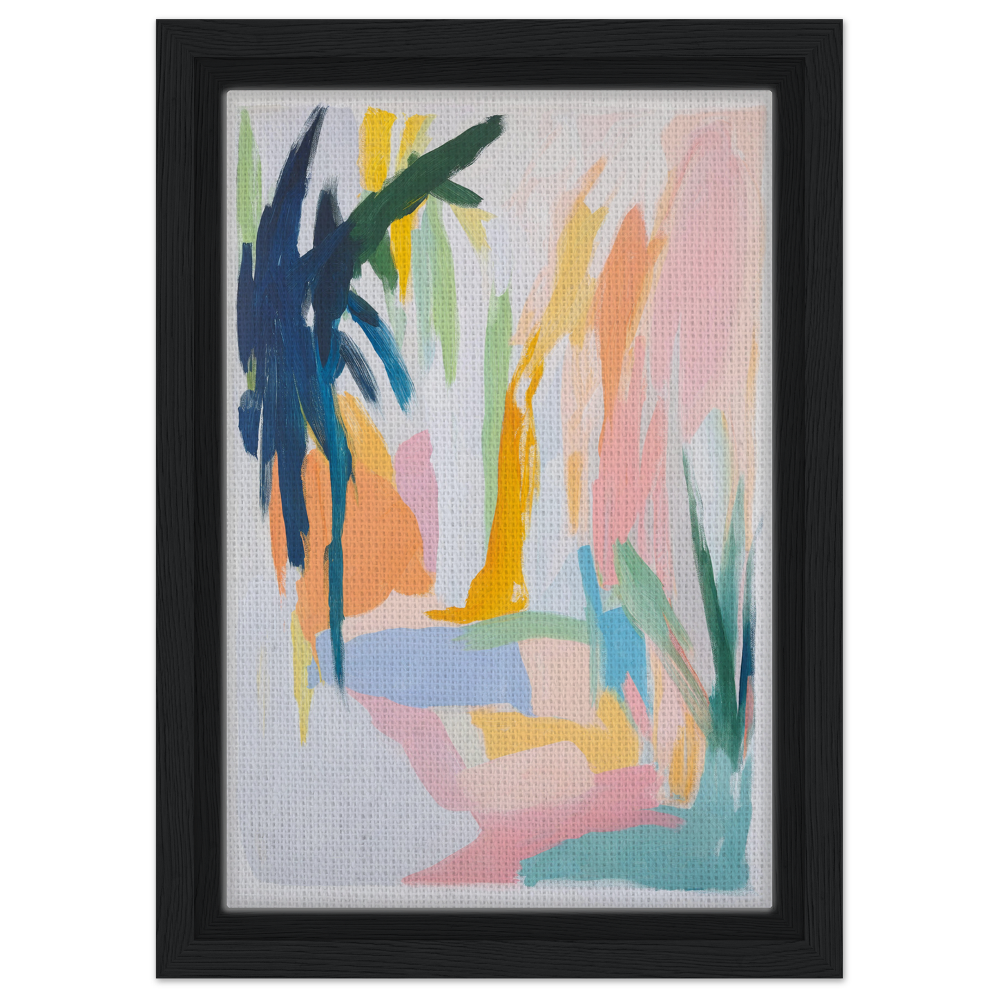 Abstract painting with colorful brushstrokes for Dream Dances Midnight exclusive framed canvas