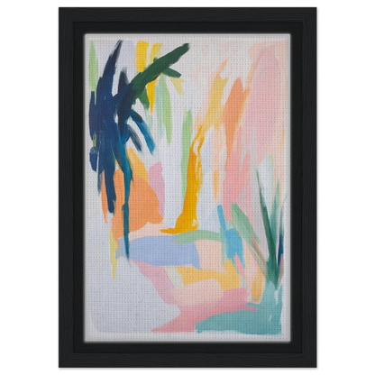 Abstract painting with colorful brushstrokes for Dream Dances Midnight exclusive framed canvas