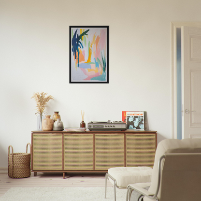 Wooden sideboard with rattan-style doors, perfect for Dream Dances Midnight room decor