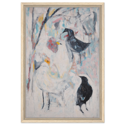 Abstract painting of birds in muted colors, part of Dreamflight Abstractions collection