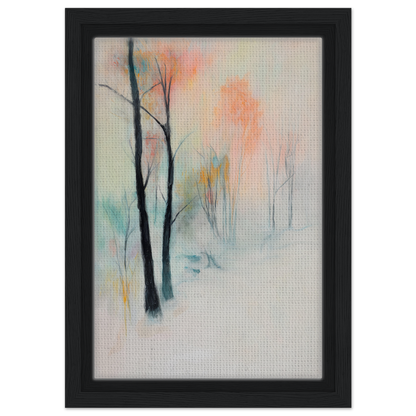 Abstract painting of trees in soft pastel colors for Dreamwave Forest Gossamer room decor