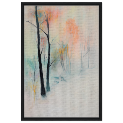 Abstract painting of trees in soft pastel colors for Dreamwave Forest Gossamer