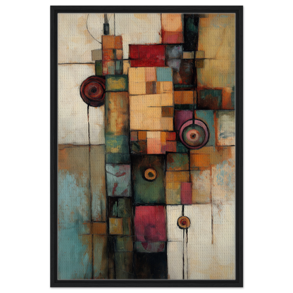 Abstract painting with geometric shapes in muted colors for Echoing Serene Chroma canvas print