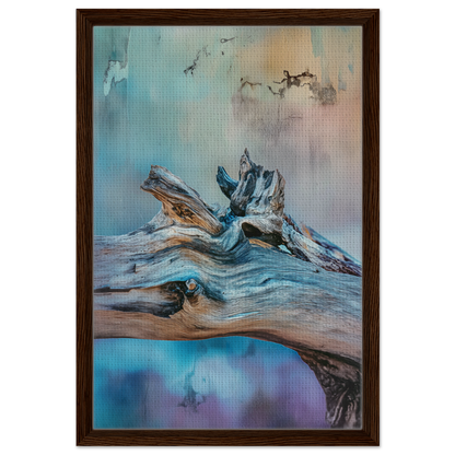 Weathered driftwood log against a dreamy sky in Ecstasy Drift Rhythms room decor