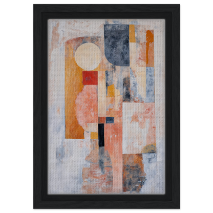 Abstract painting with geometric shapes and muted colors for Ecstasy Geometry Dreams room decor