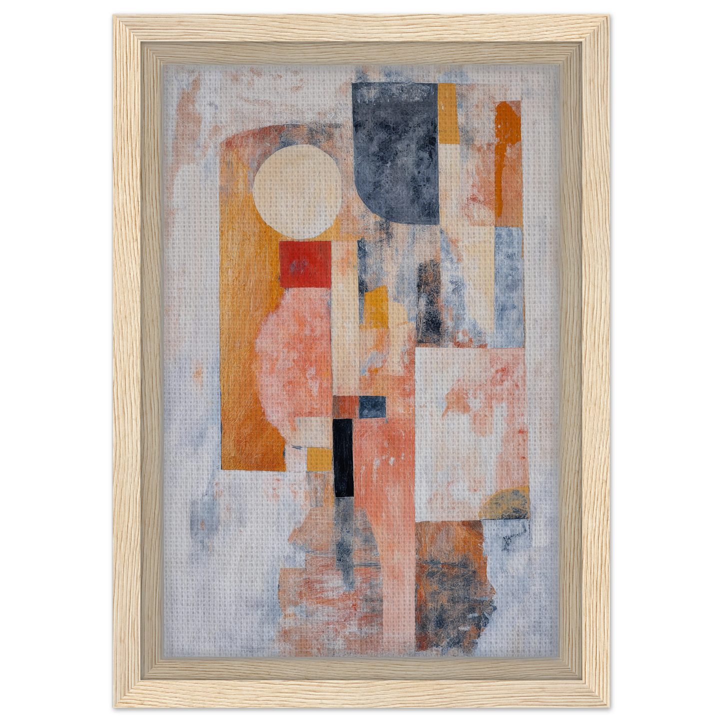 Abstract painting of geometric shapes in pastel colors for Ecstasy Geometry Dreams room decor