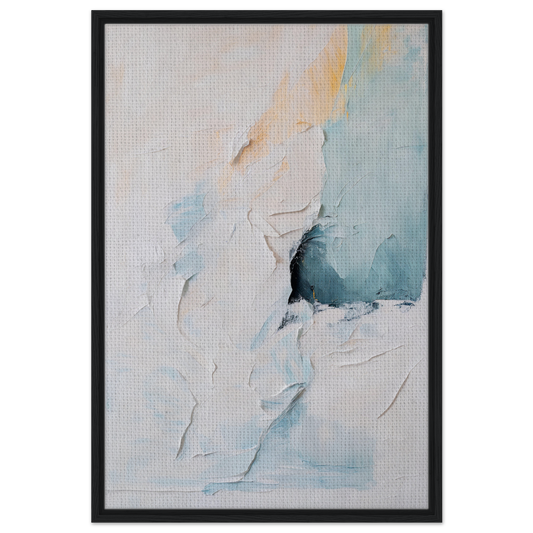 Abstract painting in soft pastel colors showcasing Ecstatic Horizon Whispers framed canvas print