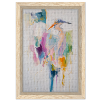 Abstract painting of a bird-like figure in pastel colors for Effervescent Avian Dreams room decor