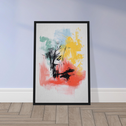 Framed abstract painting, Electric Chaos Harmony, vibrant colors for room decor