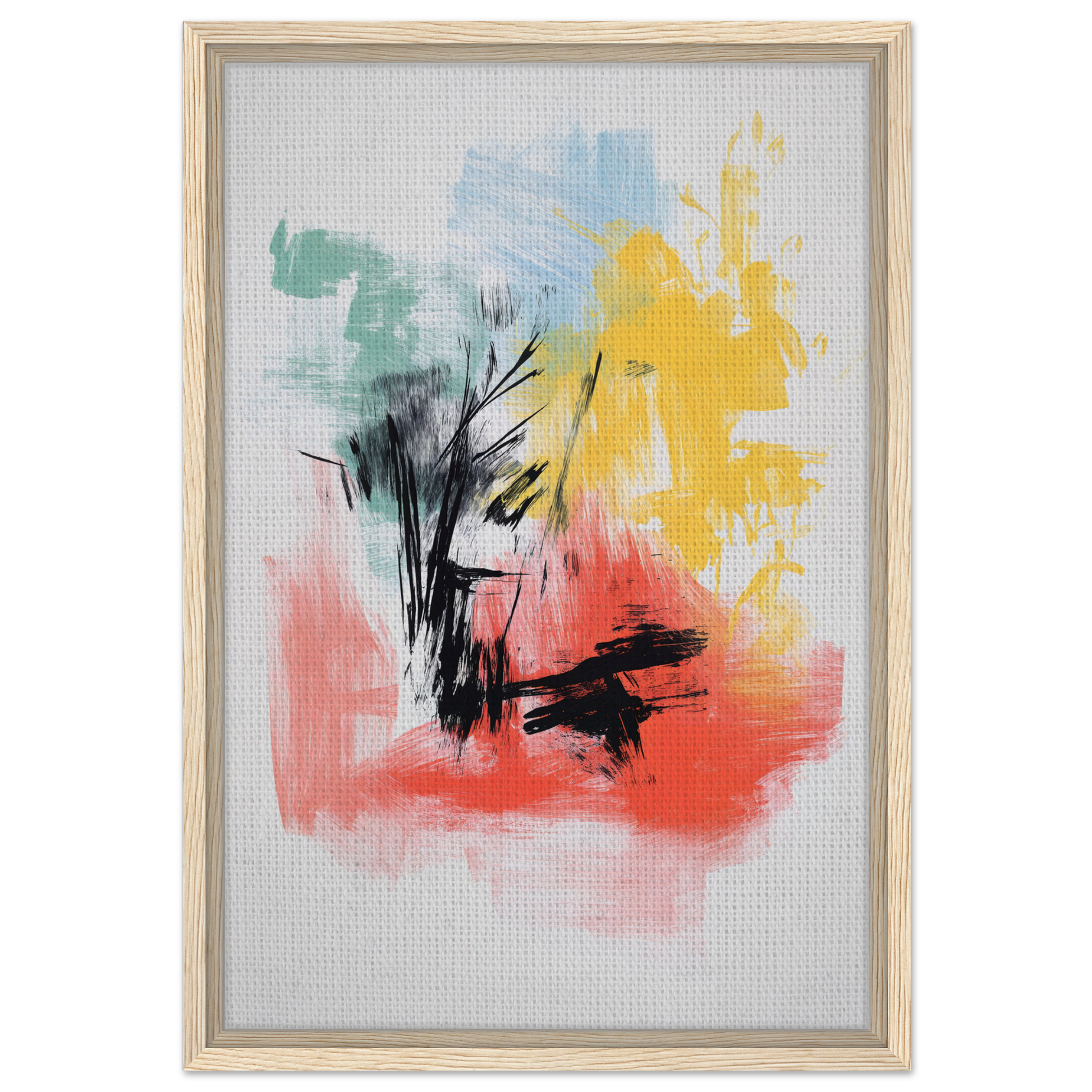 Abstract painting in Electric Chaos Harmony featuring vibrant brushstrokes for room decor