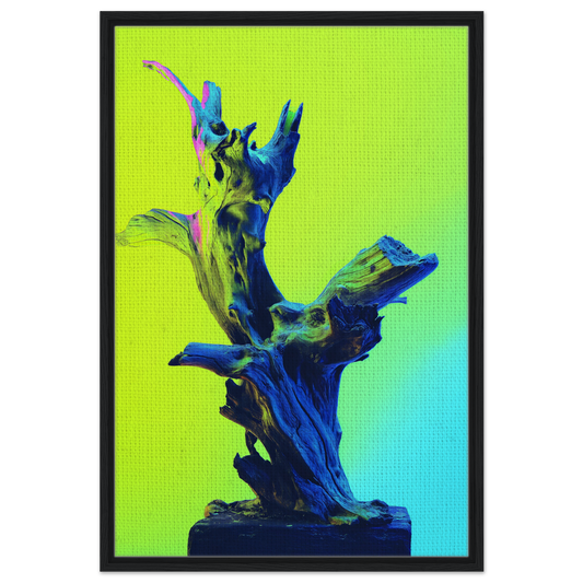 Abstract sculpture in blue and green for Electric Driftwood Dreams room decor