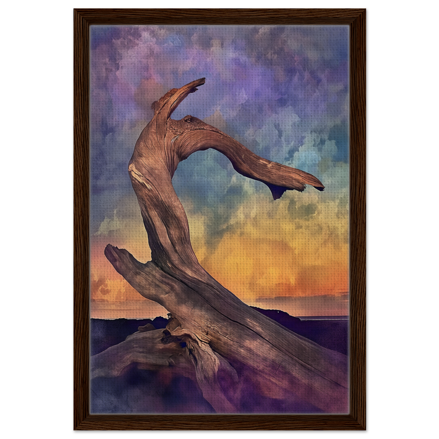 Twisted driftwood with a branch-like shape for Elemental Reverie room decor