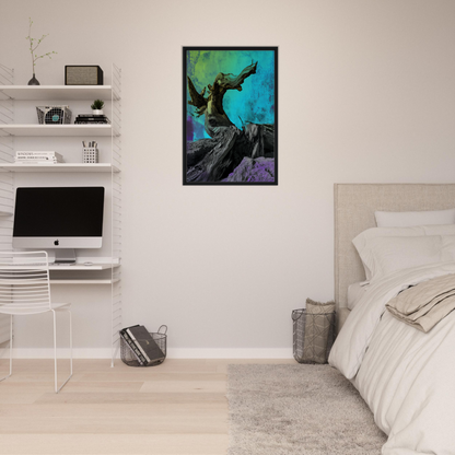 Framed artwork of a silhouetted figure for Elysian Roots Yearning room decor