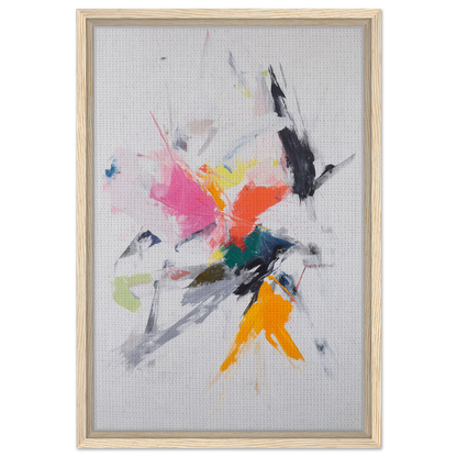 Abstract painting with colorful splashes for Emergent Ecstasy Euphony room decor