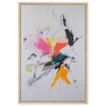 Abstract painting with vibrant splashes for Emergent Ecstasy Euphony room decor