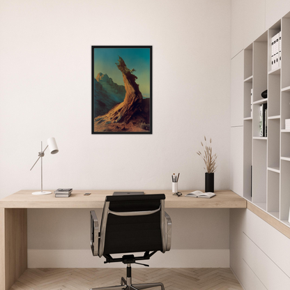 Minimalist home office featuring Enduring Sentinel’s Waltz as elegant room decor