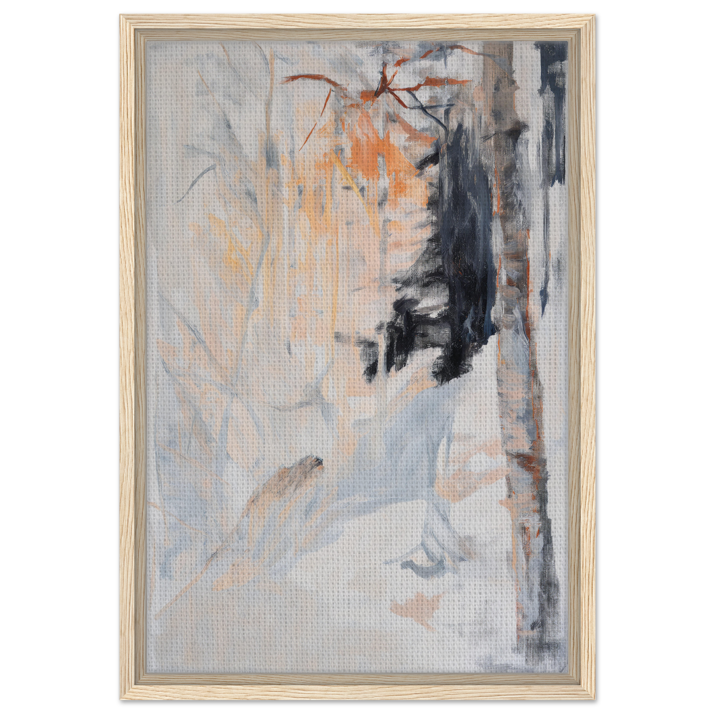 Abstract painting with muted colors in Ephemeral Brevised Transience framed canvas print