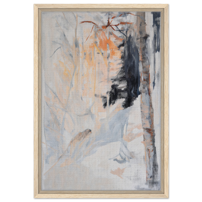 Abstract painting with muted colors in Ephemeral Brevised Transience framed canvas print