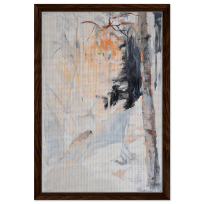 Abstract painting titled Ephemeral Brevised Transience in a wooden frame for room decor