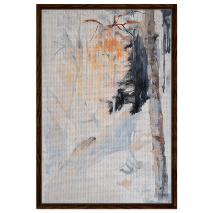 Abstract painting in muted colors and gestural brushstrokes for Ephemeral Brevised Transience