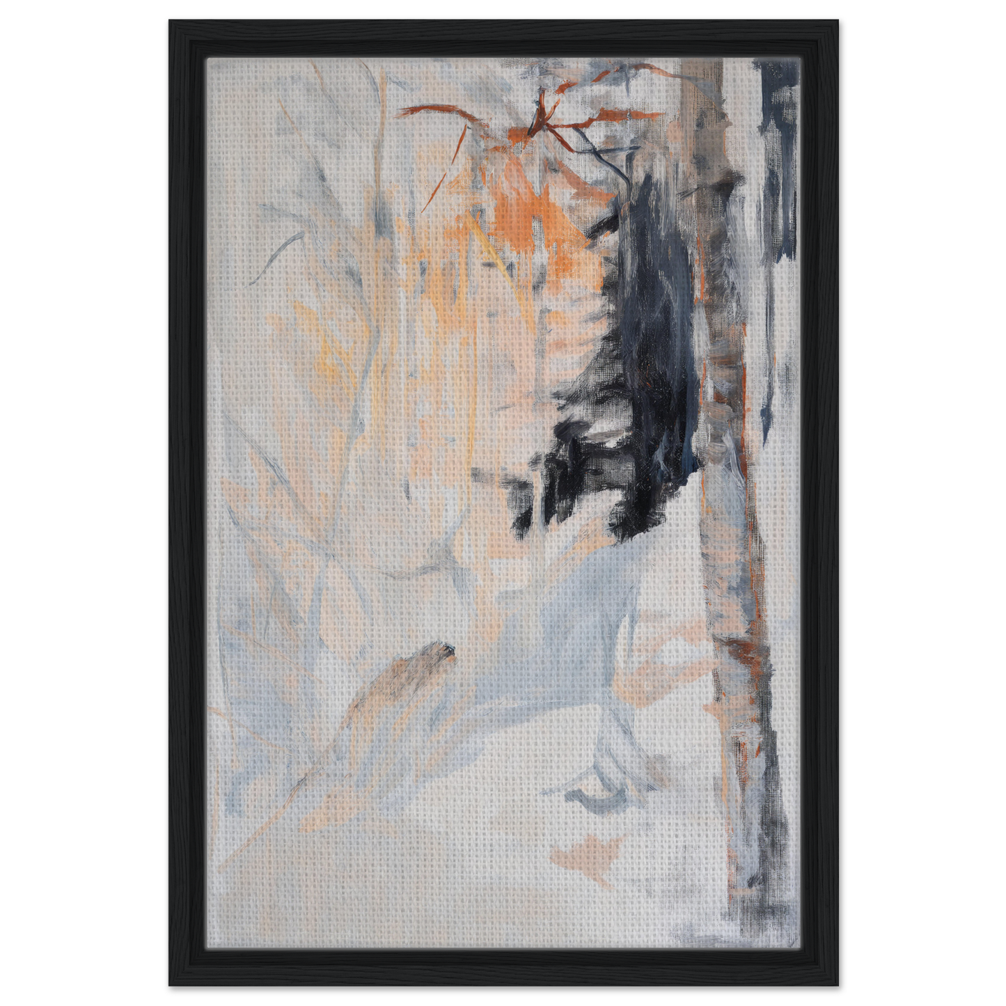 Abstract painting in muted colors and gestural brushstrokes, Ephemeral Brevised Transience