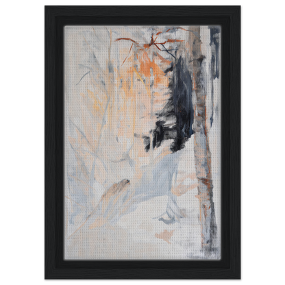 Abstract painting in muted colors and gestural brushstrokes for Ephemeral Brevised Transience room decor