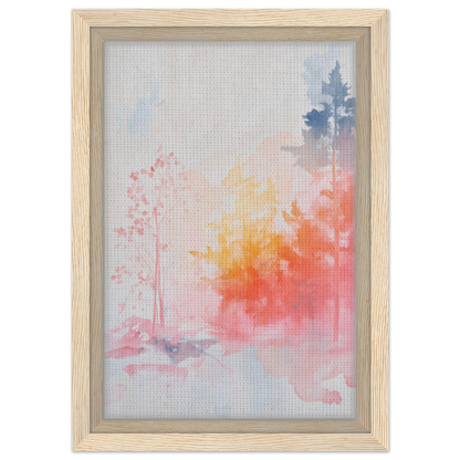 Framed canvas of Ephemeral Radiant Grove showcasing soft pastel colors for elegant room decor