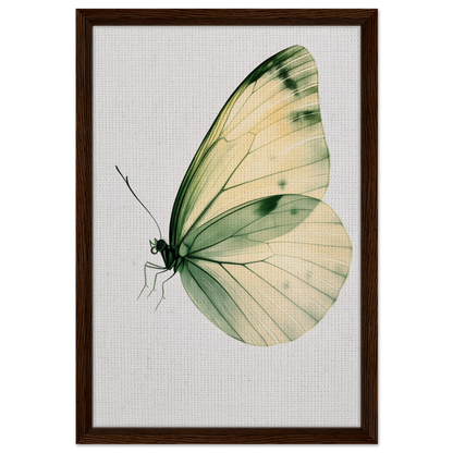 Delicate butterfly in profile view, featured in Ephemeral Wingtime Suspension canvas wall art