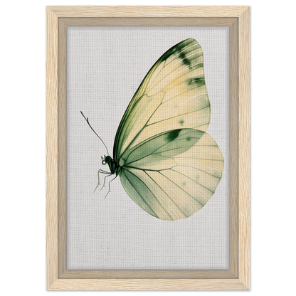 Delicate butterfly with pale green wings featured in Ephemeral Wingtime Suspension canvas wall art