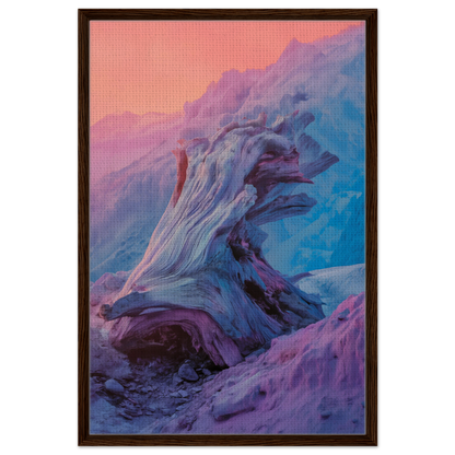 Abstract painting of swirling shapes in blue, purple, and pink from Ephemeral Woodscape Reverie