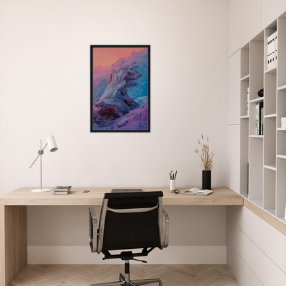 Modern home office workspace featuring Ephemeral Woodscape Reverie room decor and stylish furniture