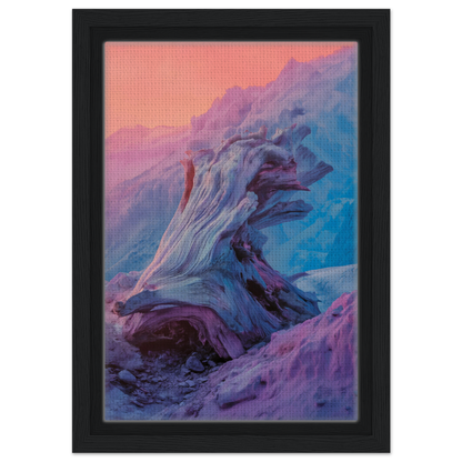 Abstract painting of colorful fluid forms in Ephemeral Woodscape Reverie framed canvas print