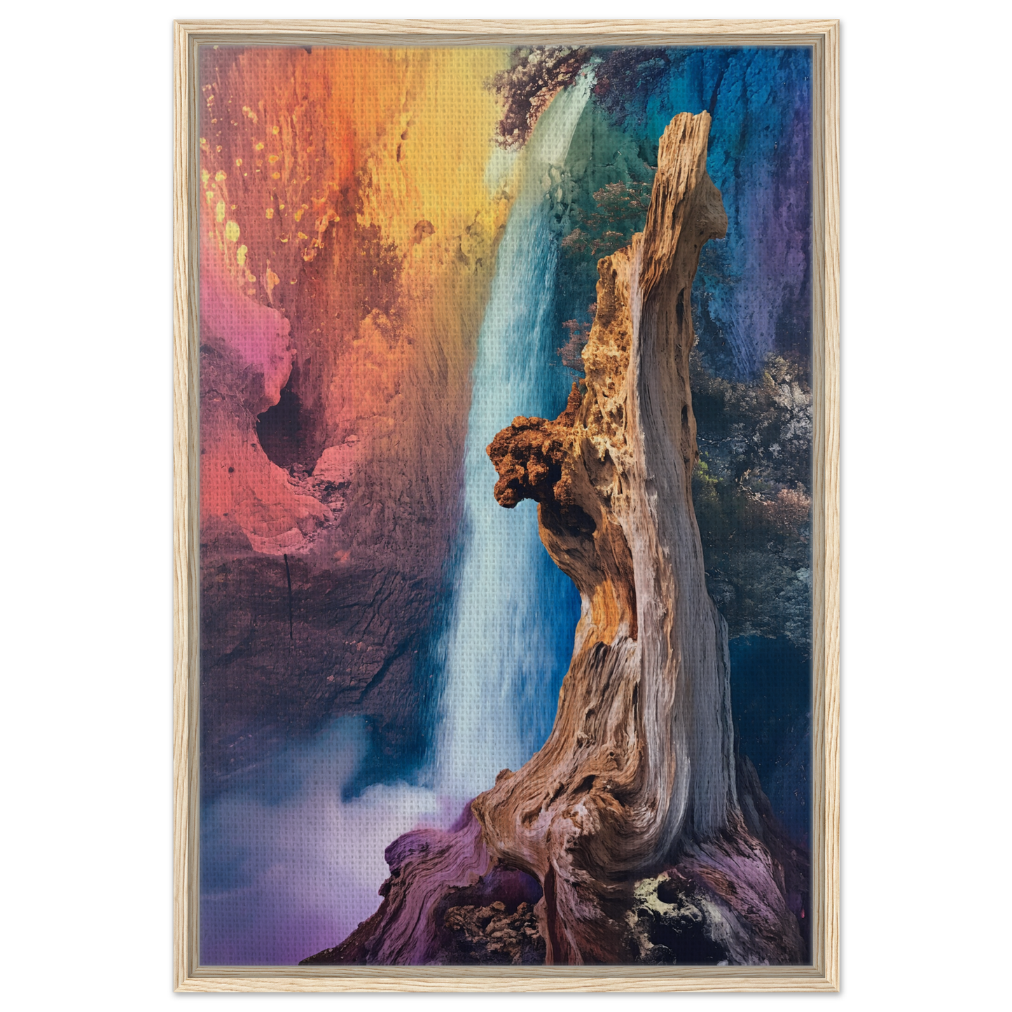 Bear peering from gnarled tree in Eternal Dreamscape Flux room decor art piece