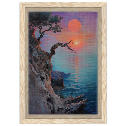 Framed canvas wall art of coastal sunset scene titled Eternal Horizon Dance