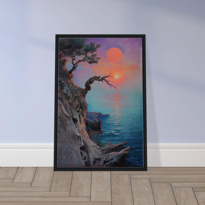 Framed canvas wall art of a coastal scene titled Eternal Horizon Dance for stylish room decor