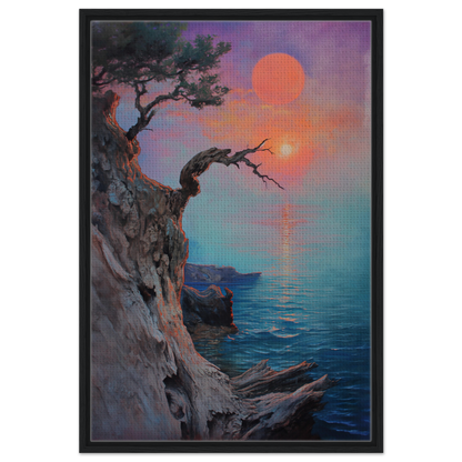 Painting of a coastal scene with a gnarled tree for Eternal Horizon Dance canvas wall art