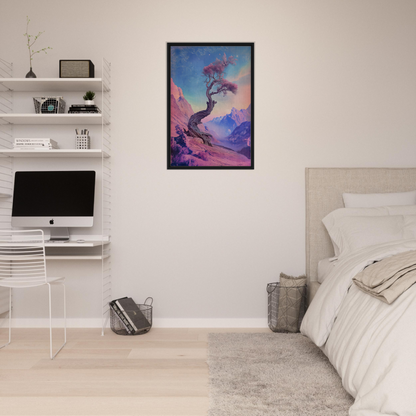 Framed canvas print of Ethereal Arboreal Reverie with a colorful, fantastical tree