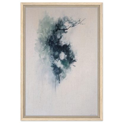 Abstract watercolor painting in blue-green and gray for Ethereal Blue Transcendence room decor