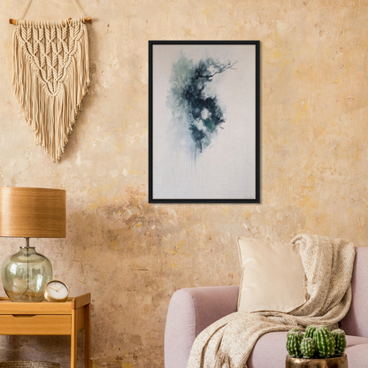 Framed artwork of a smoky cloud form for Ethereal Blue Transcendence room decor