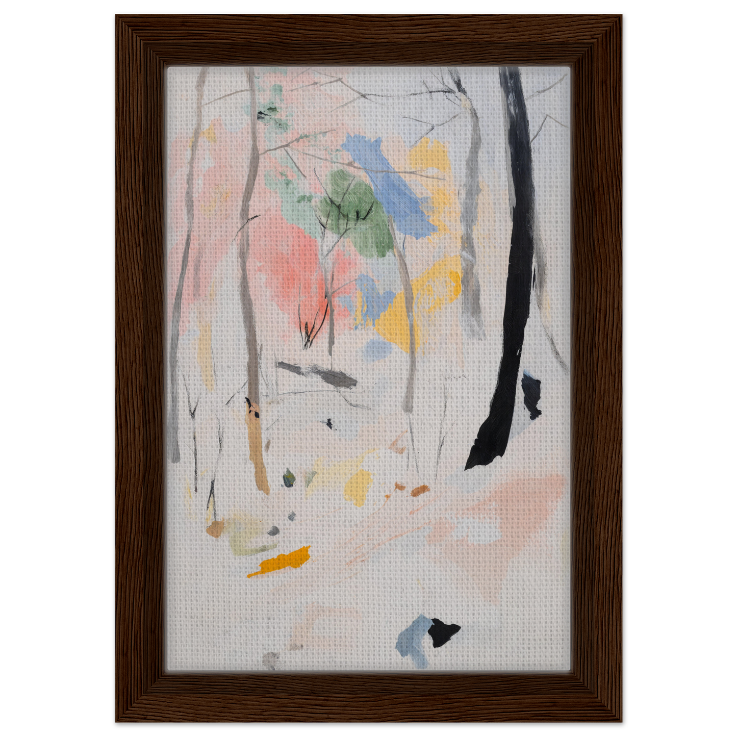 Abstract painting in soft pastels, framed, ideal for Ethereal Forest Epiphany room decor