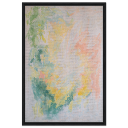 Abstract painting in soft pastels for Ethereal Whispers Ballet Framed Canvas Print