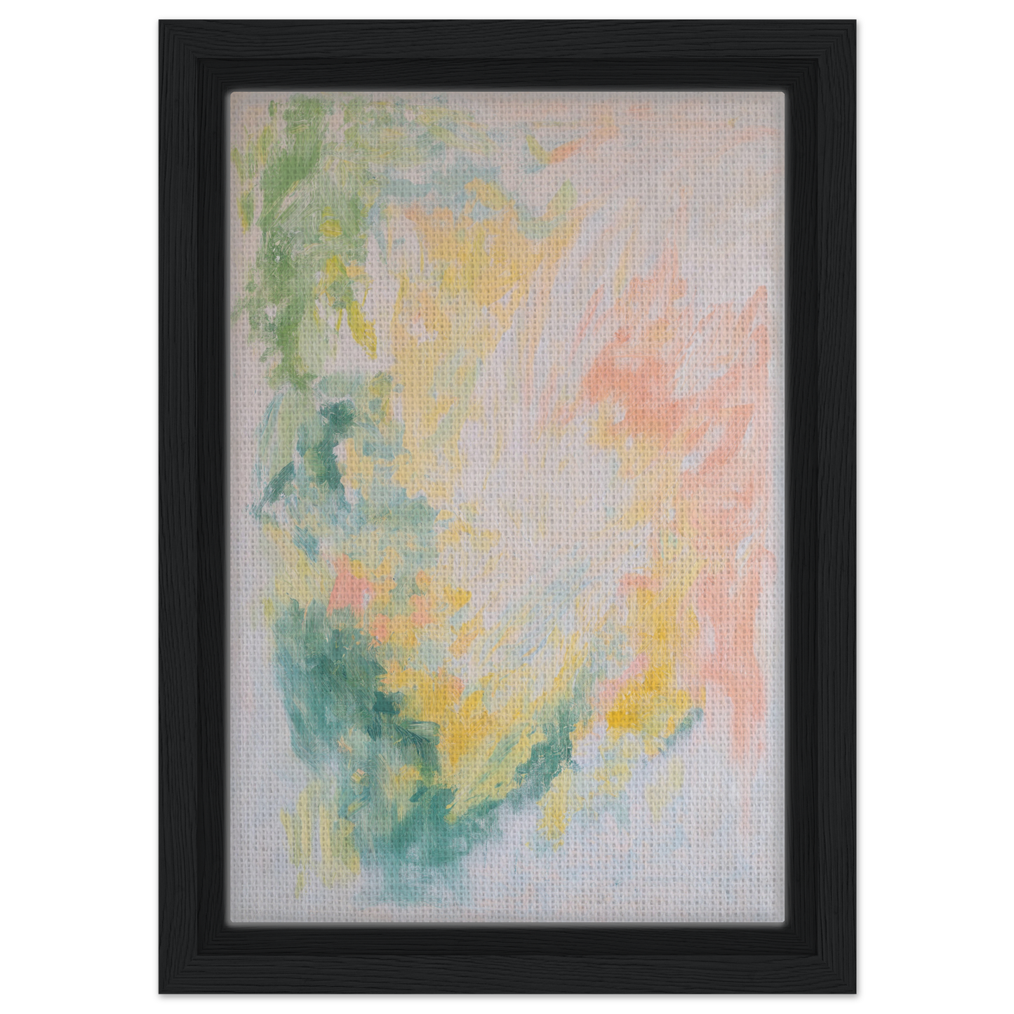 Abstract watercolor painting in soft pastels, enhancing Ethereal Whispers Ballet room decor