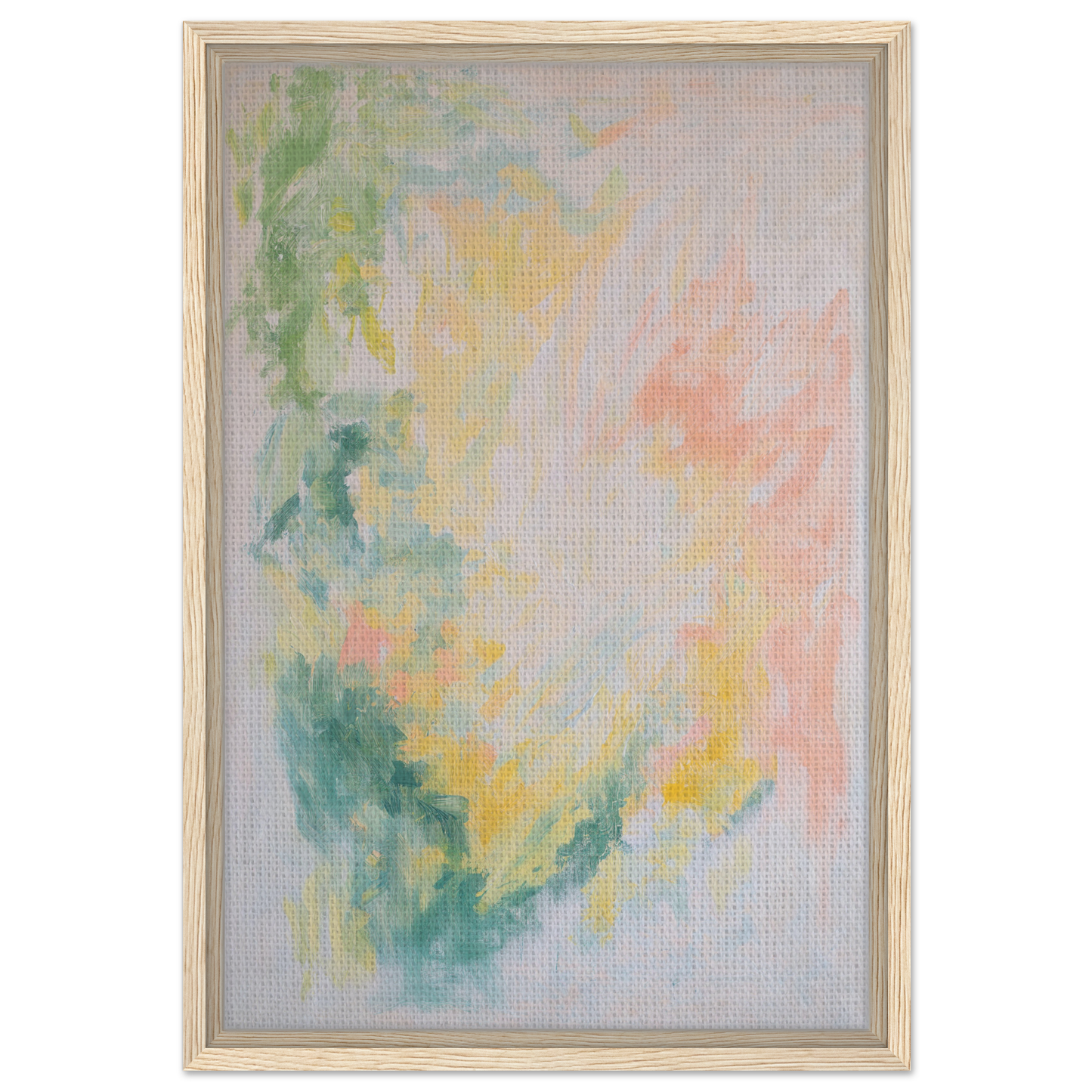 Abstract painting in soft pastels, ideal for Ethereal Whispers Ballet room decor