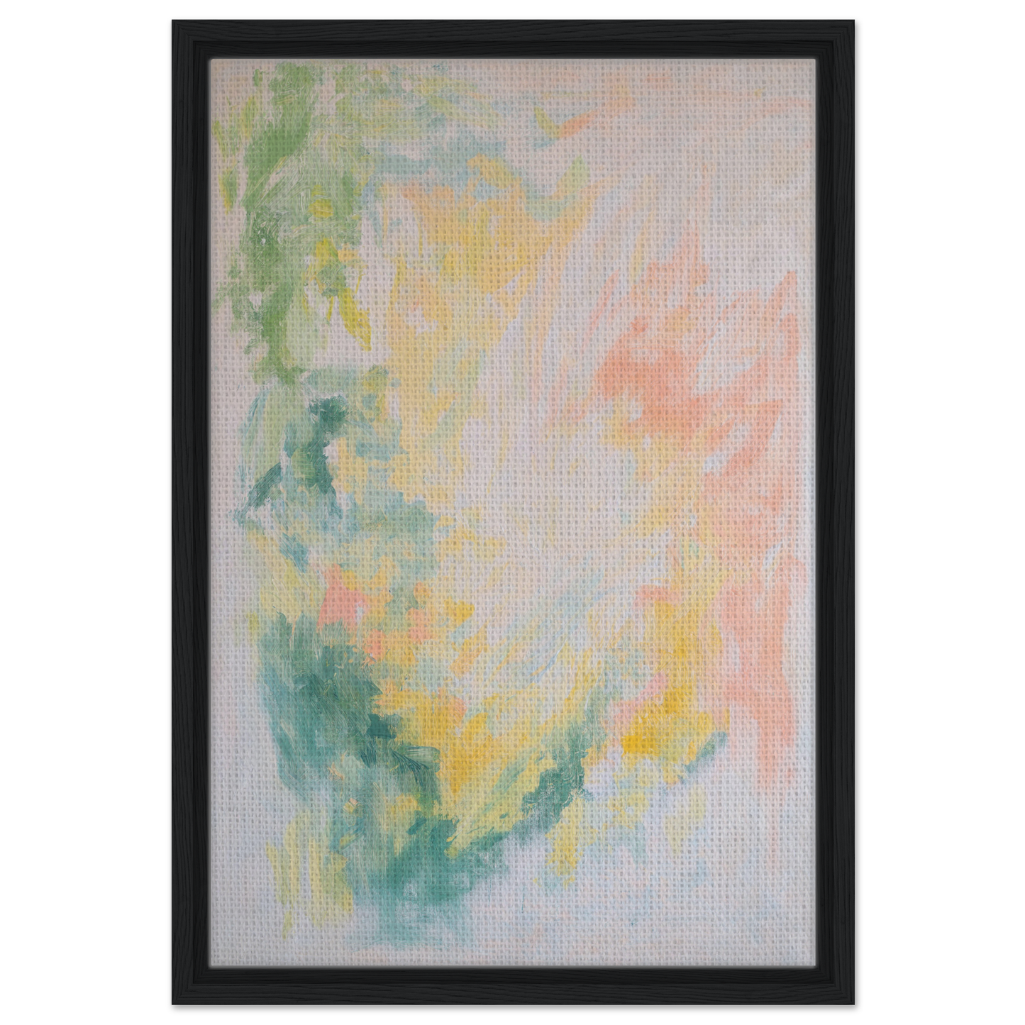 Abstract painting in soft pastel colors for Ethereal Whispers Ballet room decor